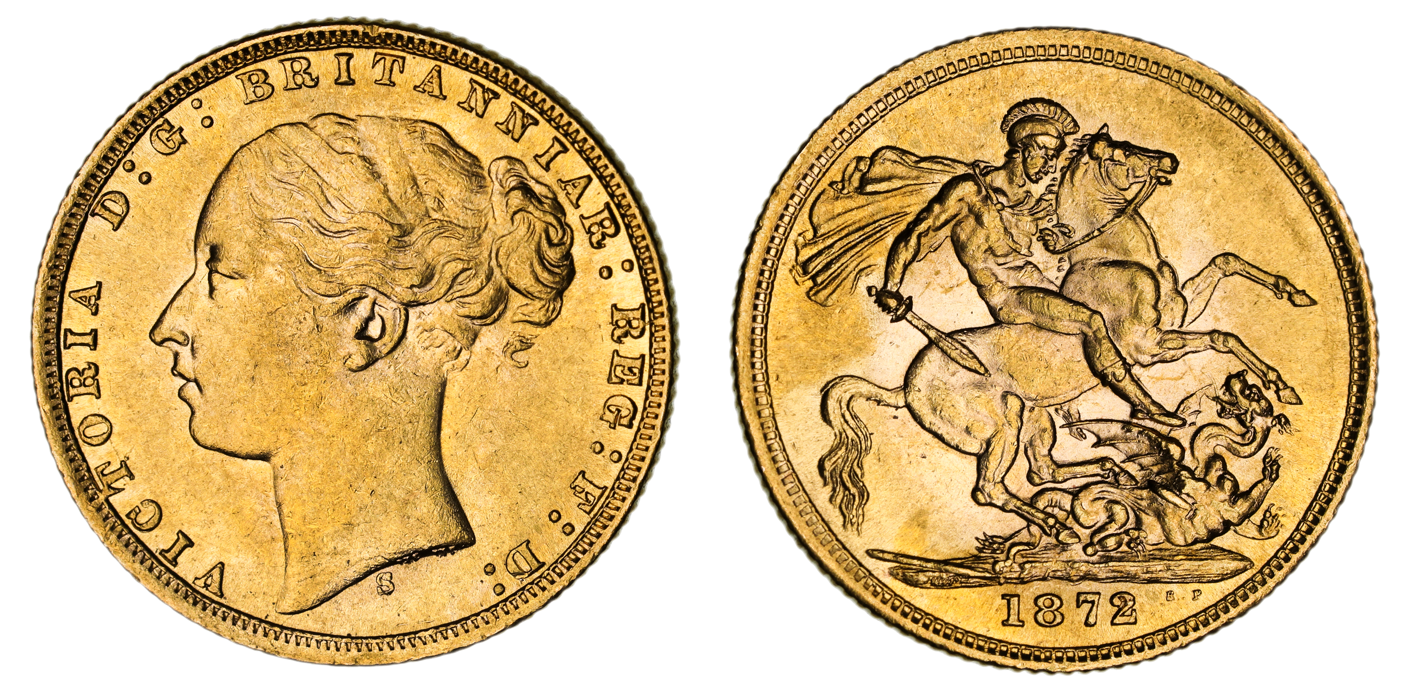 Victoria, St. George Reverse - Sydney Mint - Young, Sovereign, 1872, EF