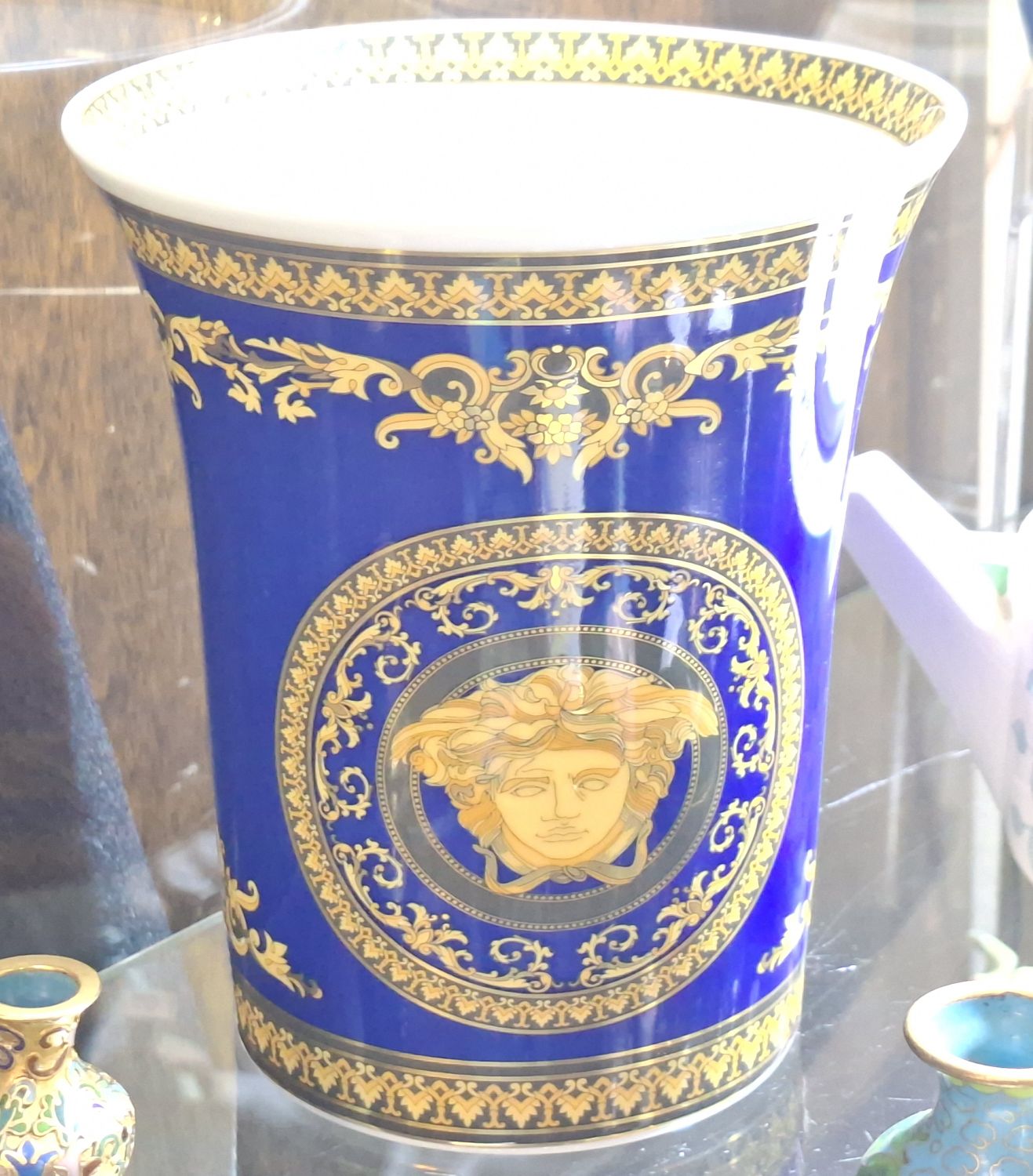 Versace "Medusa Blue" Vase
