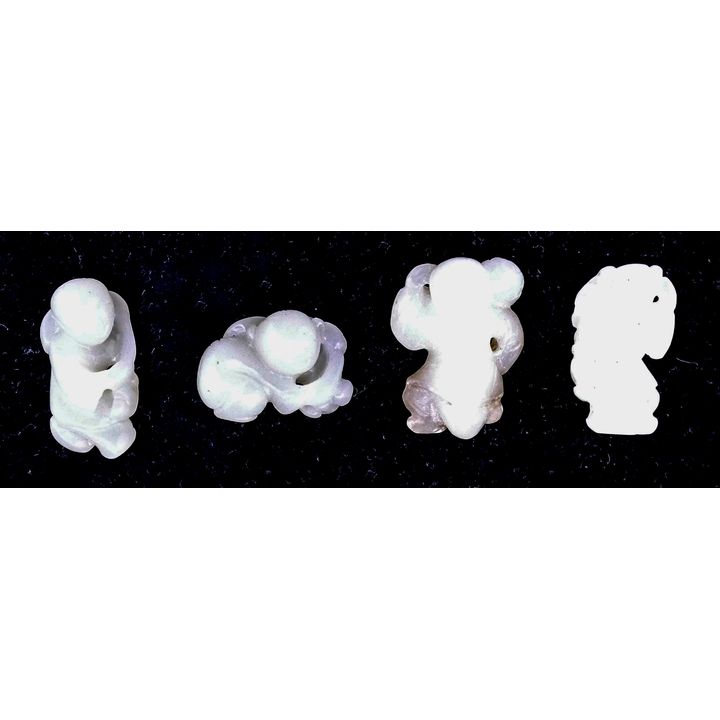 Box 4pc Chinese Jade Small Boy Carvings- 1.25''