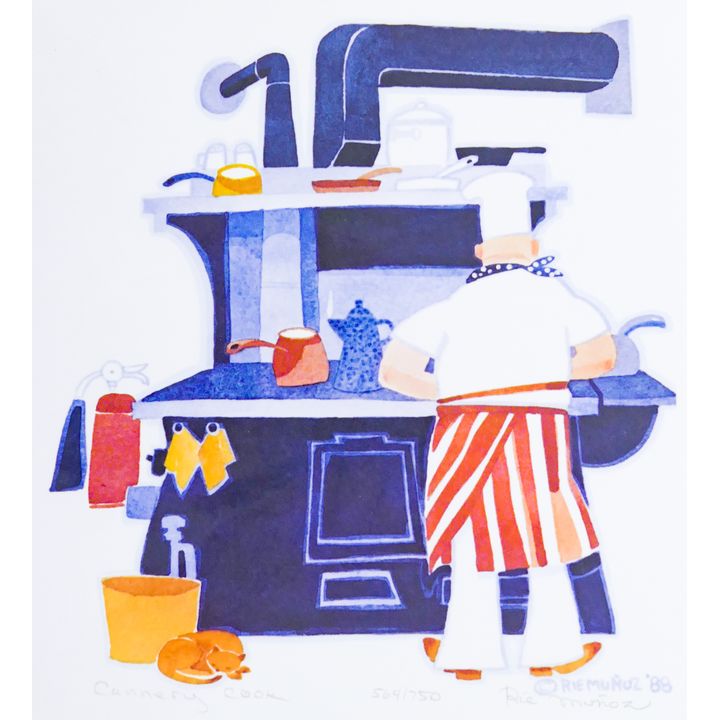 Rie Munoz ''Cannery Cook'' 1988 Signed Print