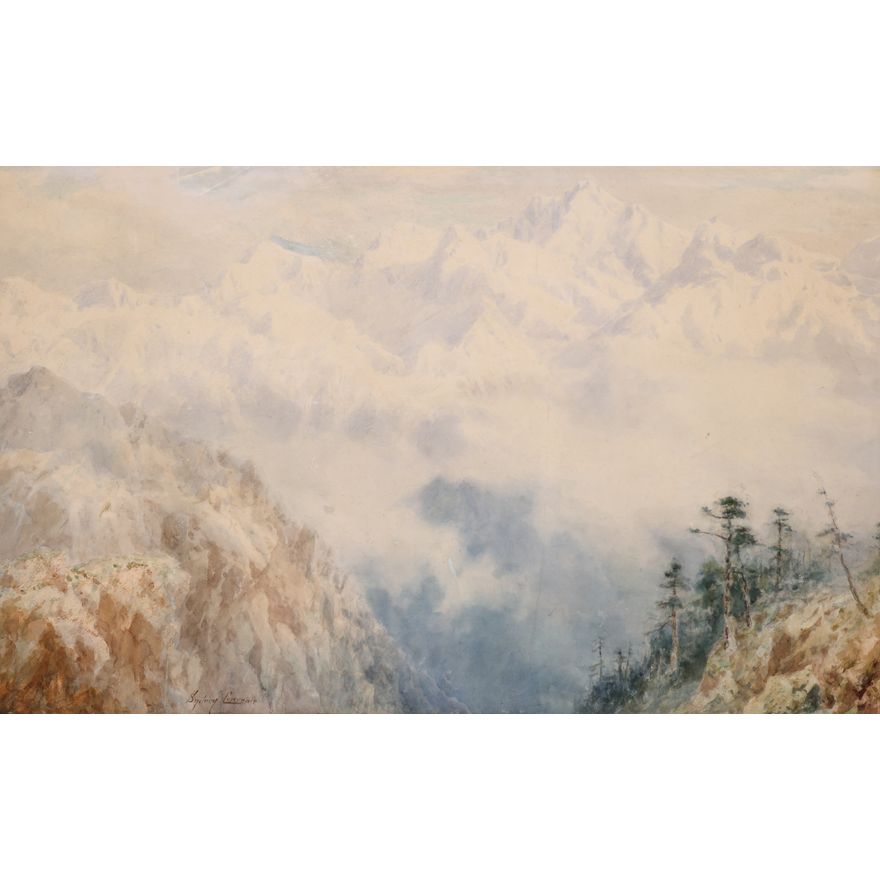 Sydney Laurence ''Alaskan Mountain Range'' Watercolor