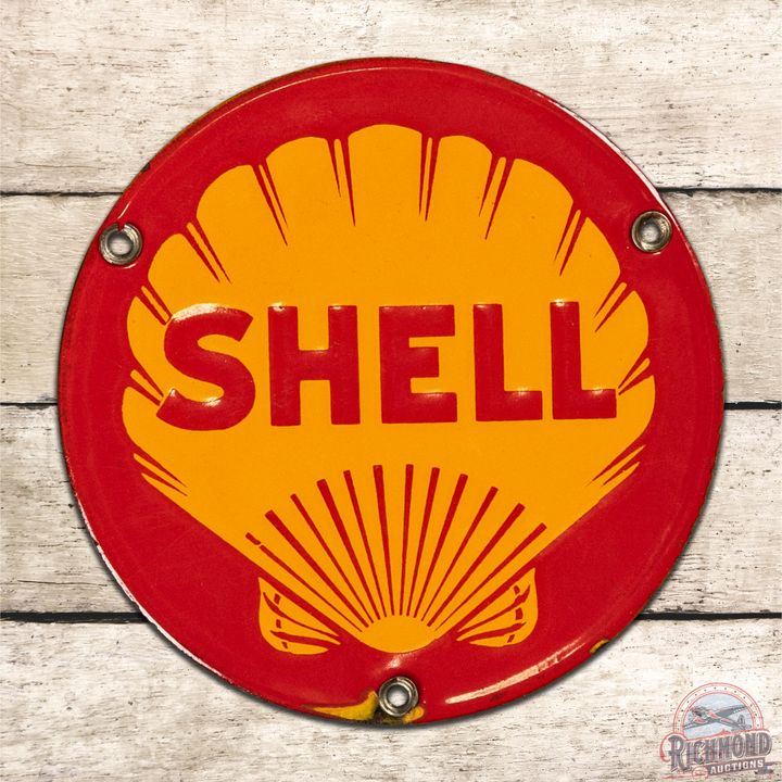 Extremely Rare Shell SSP Red Salesman's Car Door Sign - 9