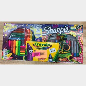 MR SKETCH MARKERS 36 PC & SHARPIE MARKER SET 38 PC & CRAYOLA 96 CRAYON SET
