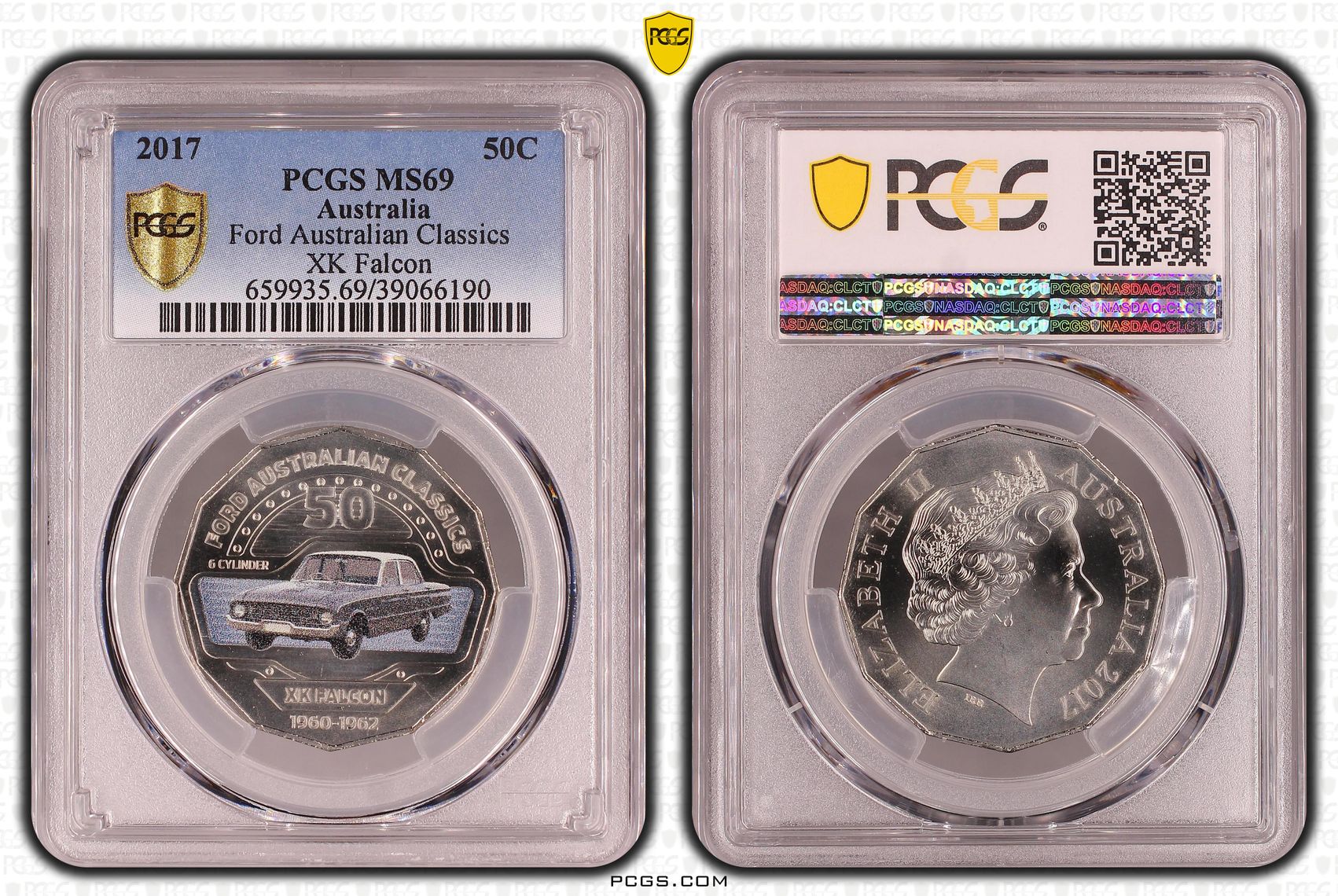 Ford Australian Classics - XK Falcon, Fifty Cent, 2017, PCGS MS69