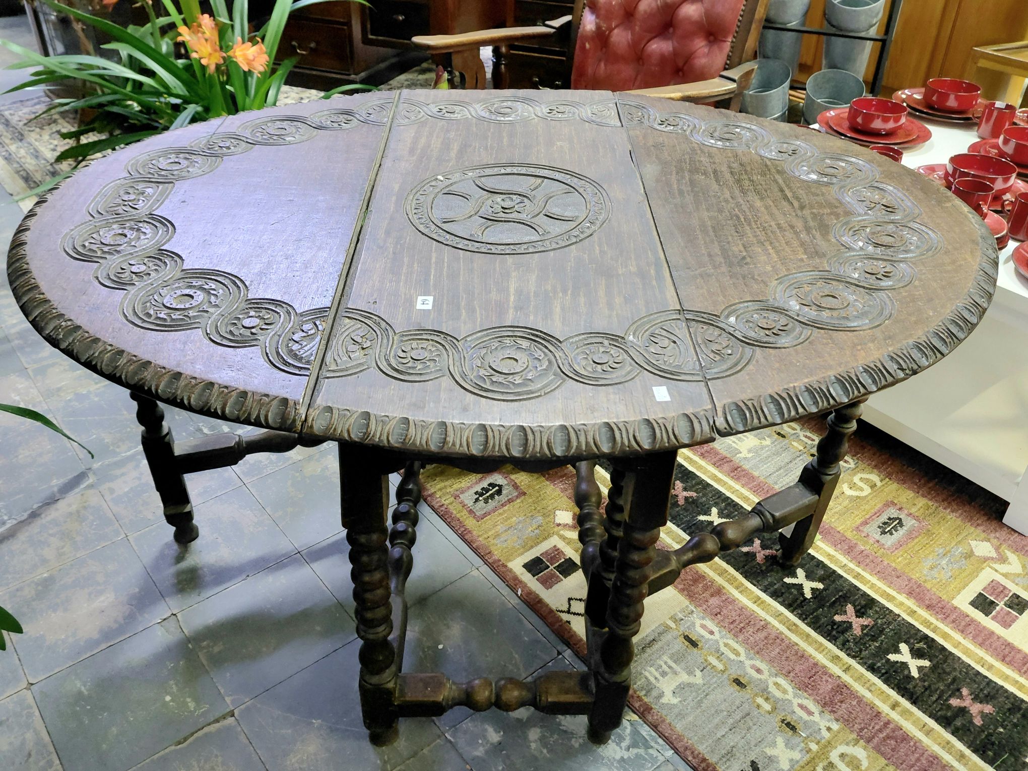 64 · ANTIQUE GATE LEG TABLE