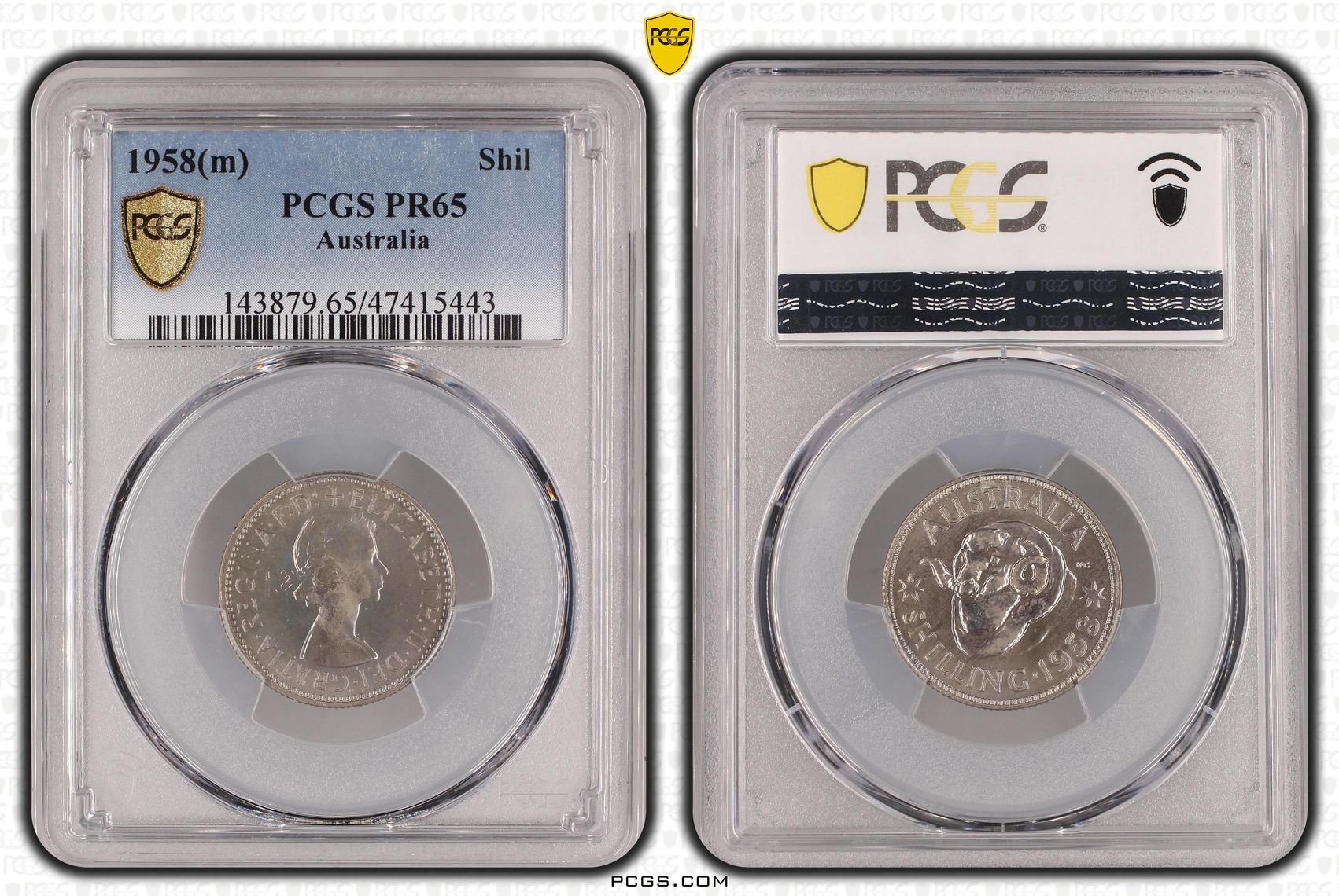Elizabeth II, Shilling, 1958, PCGS PR65