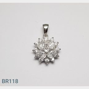 STERLING SILVER CLUSTER PENDANT WITH CZ'S - 51543/268
