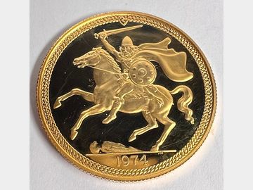1974 ELIZABETH II ISLE OF MAN GOLD 2 POUND COIN