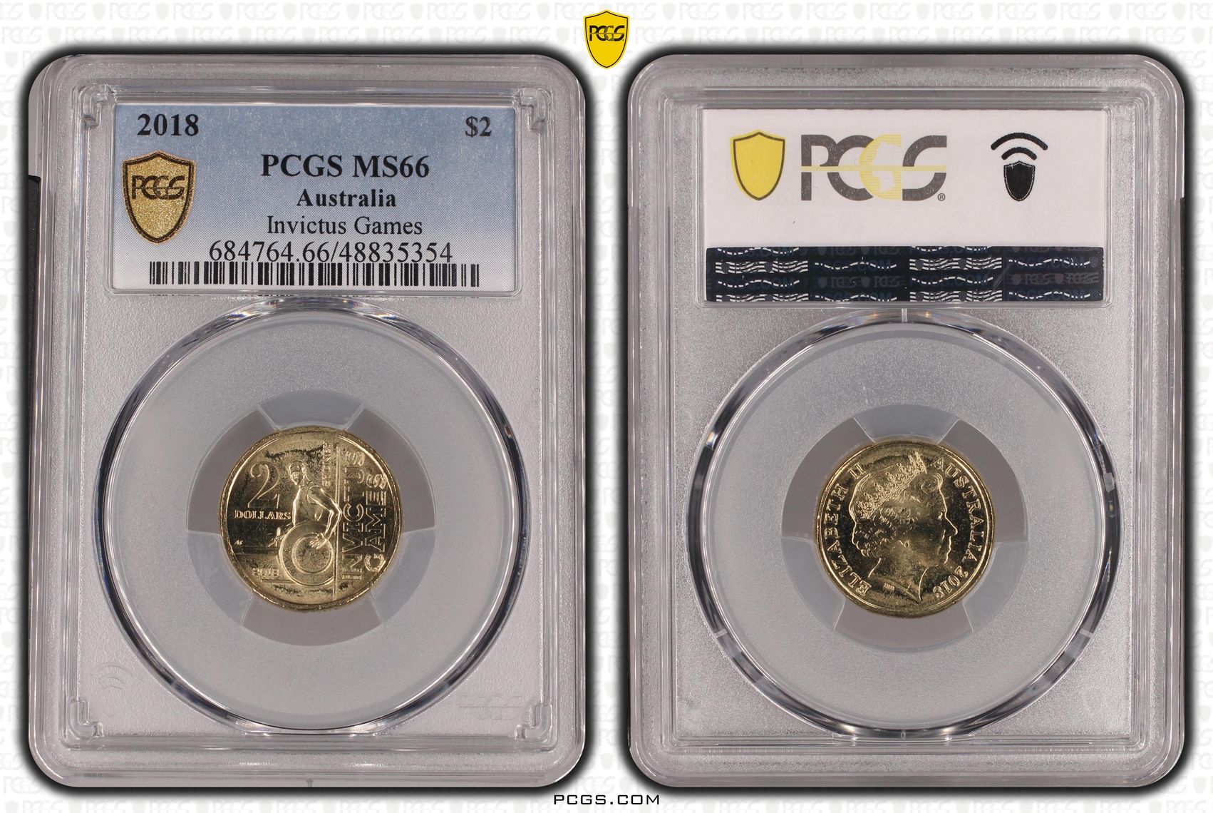 Elizabeth II, Invictus Games , Two Dollar, 2018, PCGS MS66