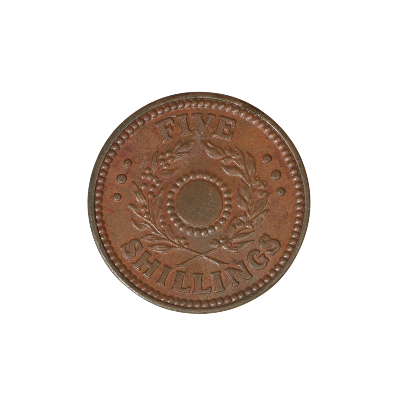 117. · Hay Internment Camp, Five Shillings,  WWII, UNC