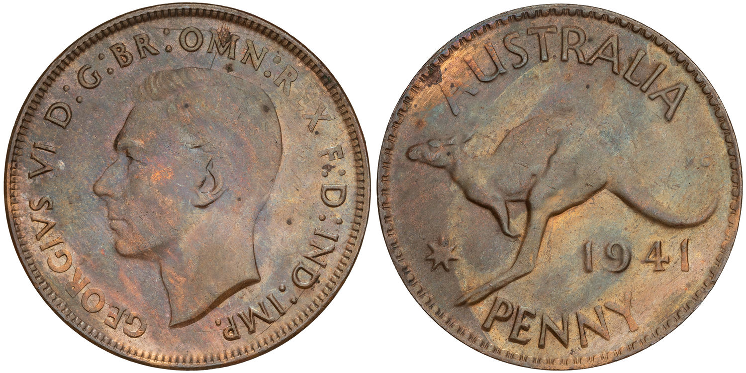 George VI, Penny, 1941, UNC