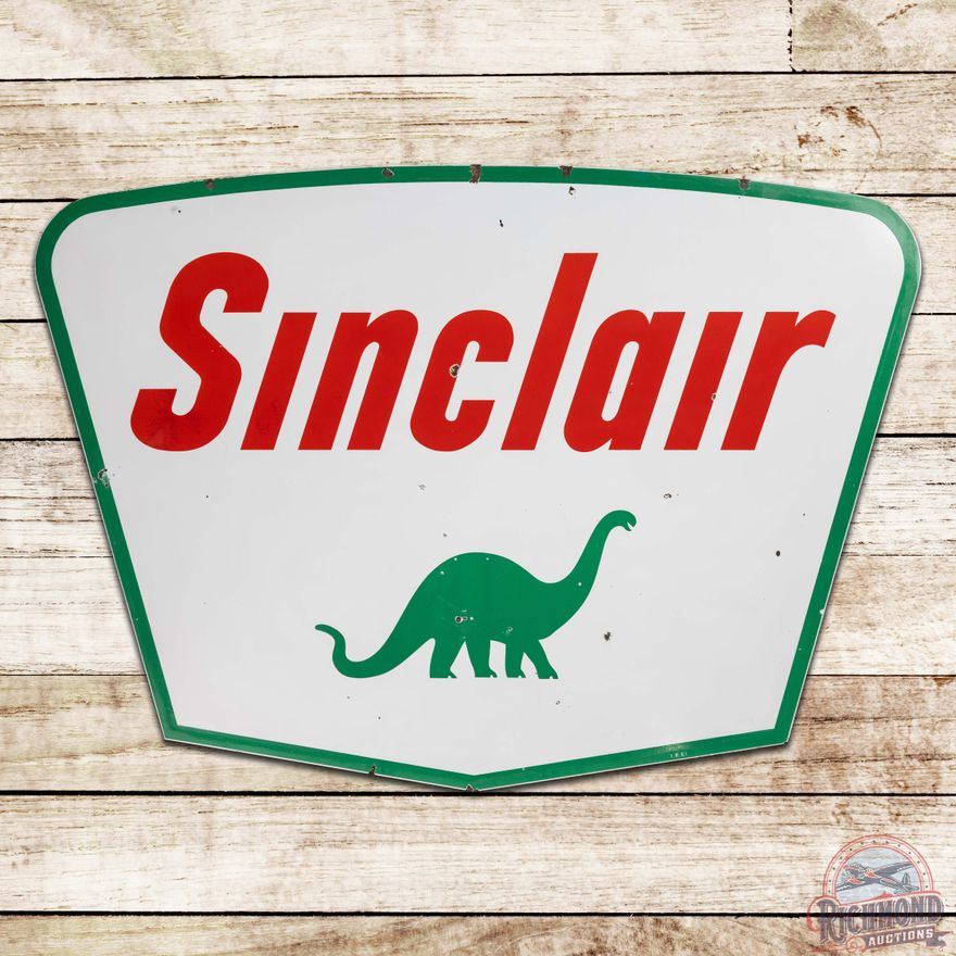 Sinclair Gasoline 5' Double Sided Porcelain ID Sign w/ Dino "Minor"