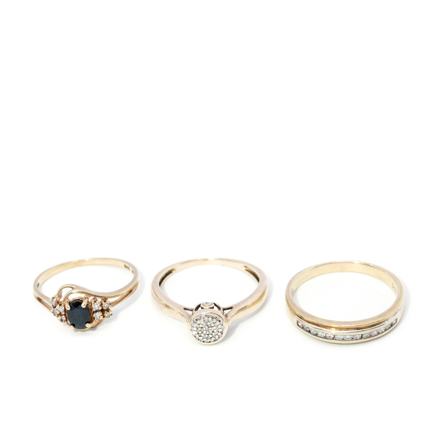 150 · Three 9ct Gold Rings
