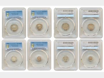 1888 VICTORIA JUBILEE HEAD SILVER MAUNDY SET PCGS PL65-PL66