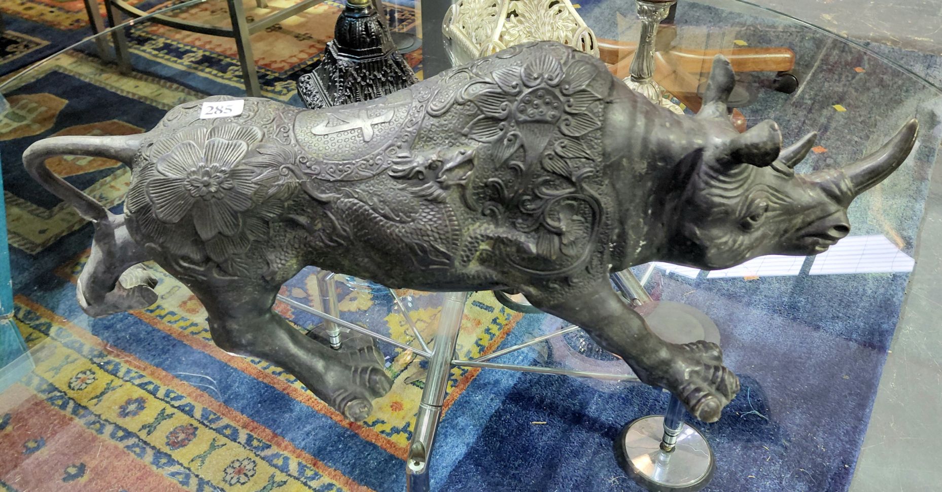 285 · CHINESE BRONZE RHINOCEROS