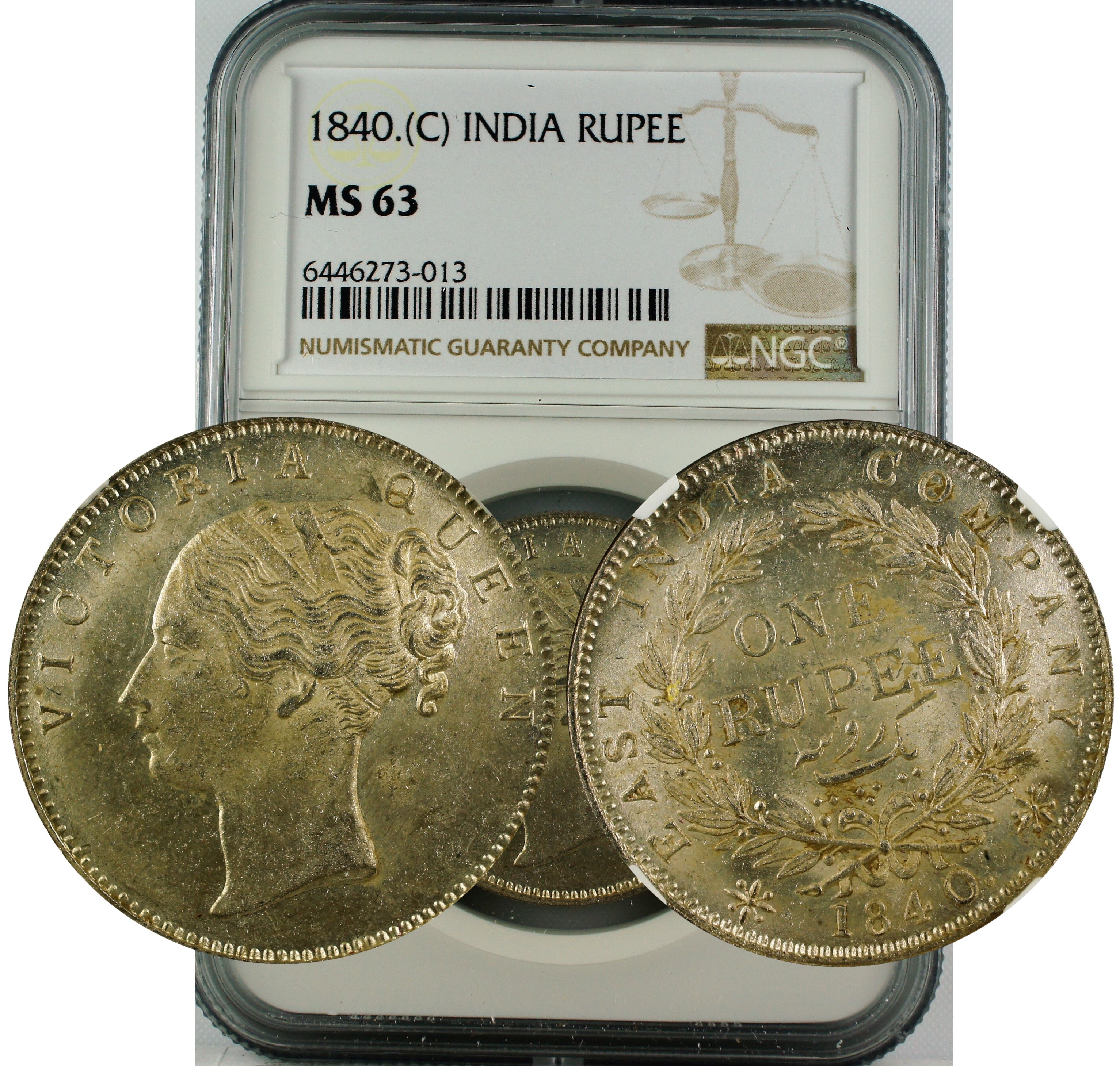 1840 C INDIA RUPEE MS63