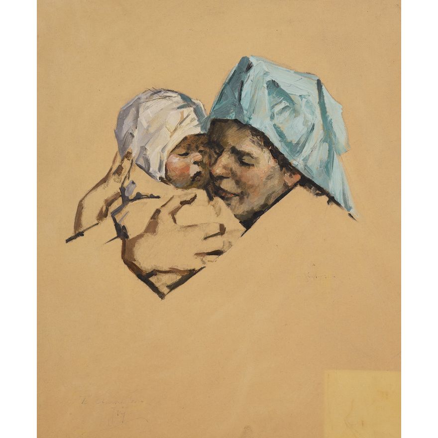Eustace Paul Ziegler ''Mother and Child'' Oil
