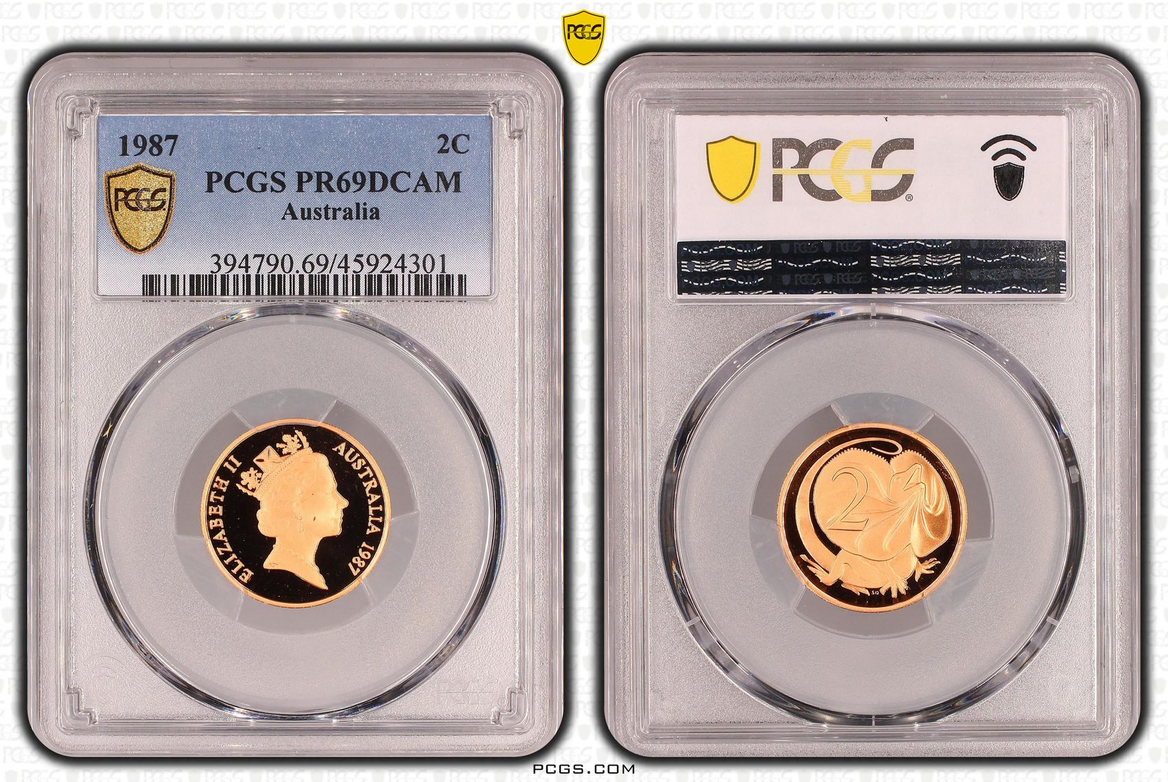 , Two Cent, 1987, Pcgs Pr69dcam