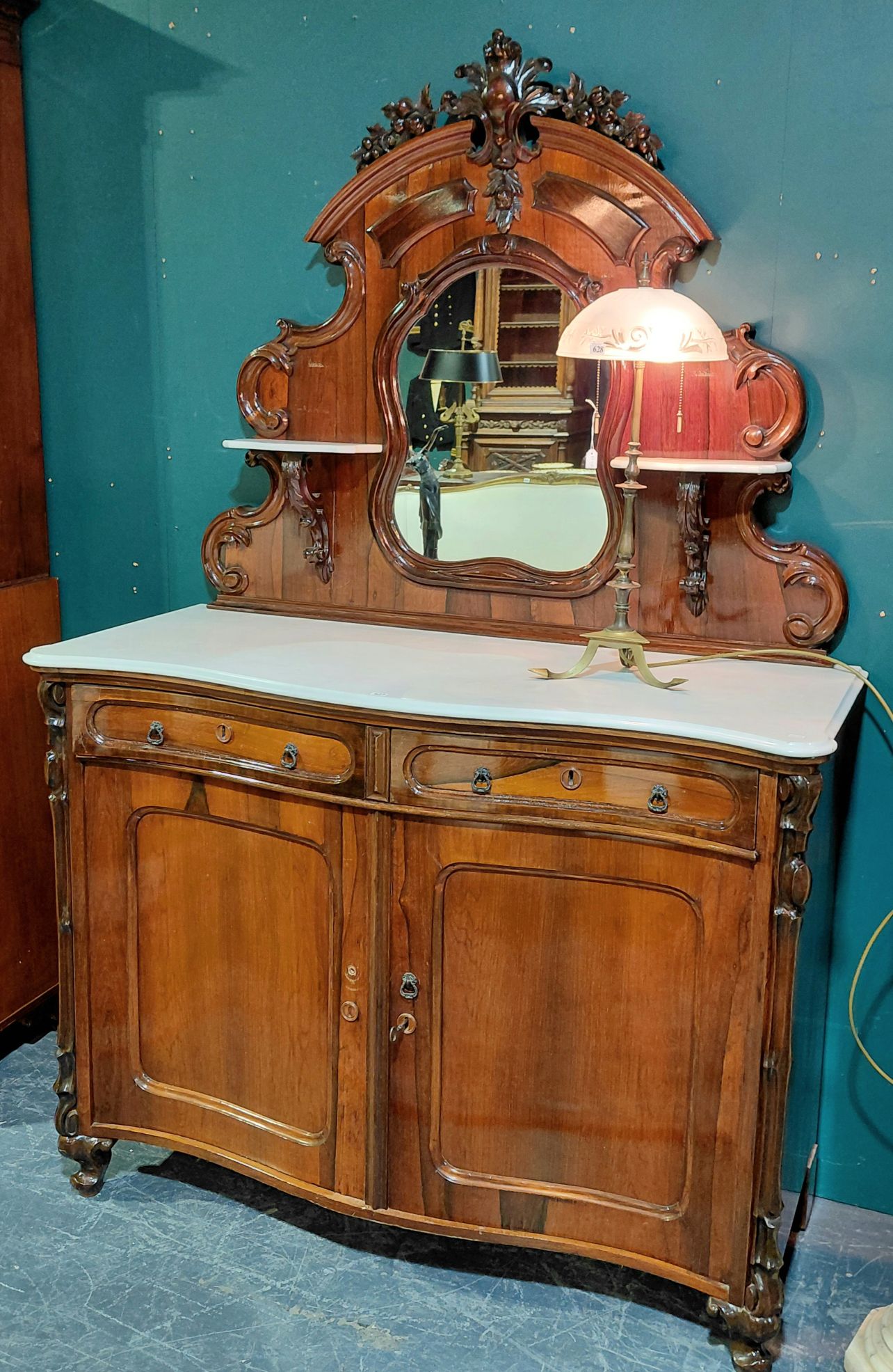 627 · 19TH CENTURY ROSEWOOD SIDEBOARD