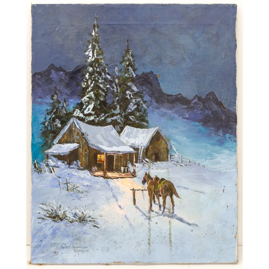 Gene Amondson ''Outside Looking In'' Oil on Canvas 20''x 16'' - Some damage