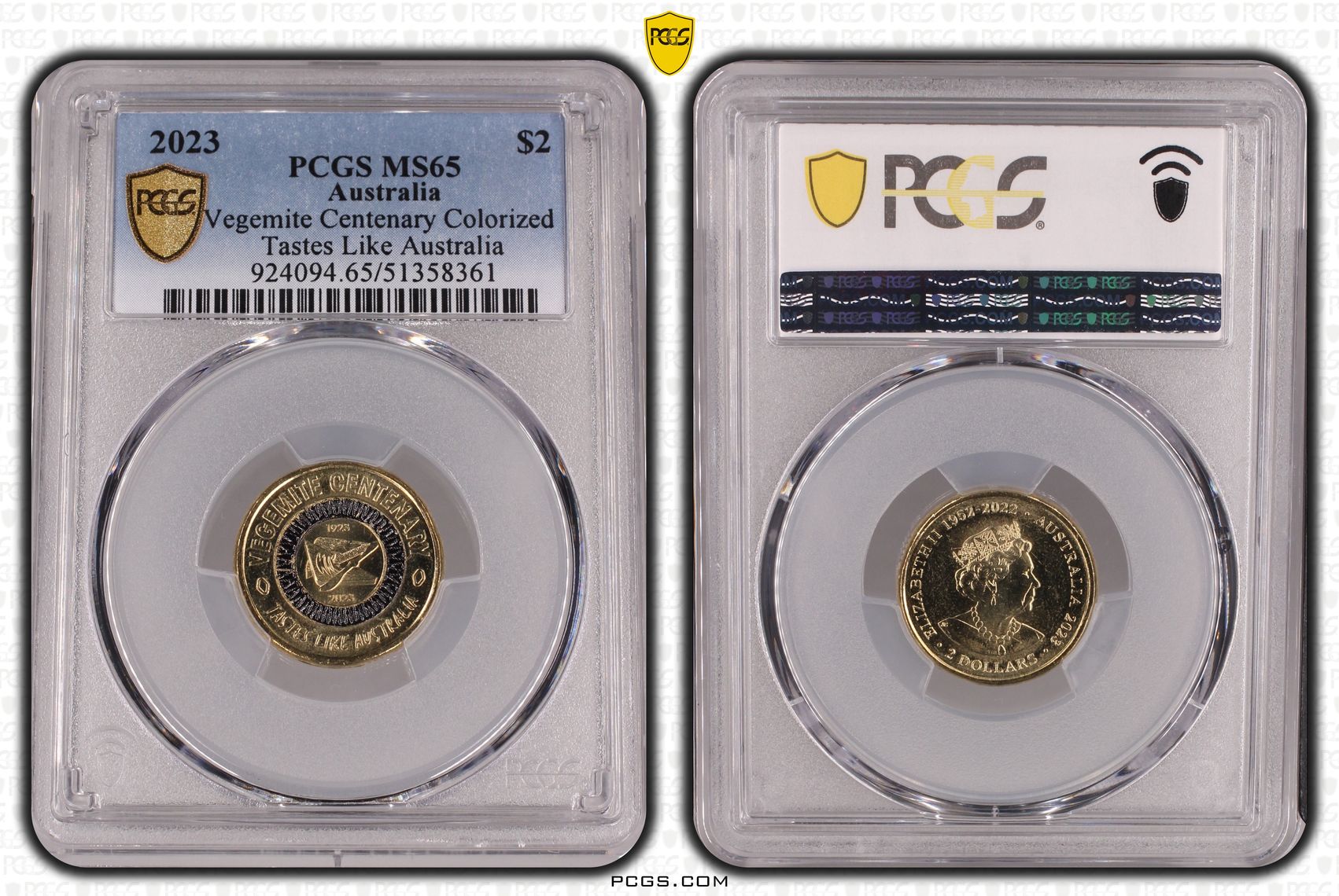 Vegemite Centenary Colorized Tastes Like Australia, Two Dollar, 2023, PCGS MS65