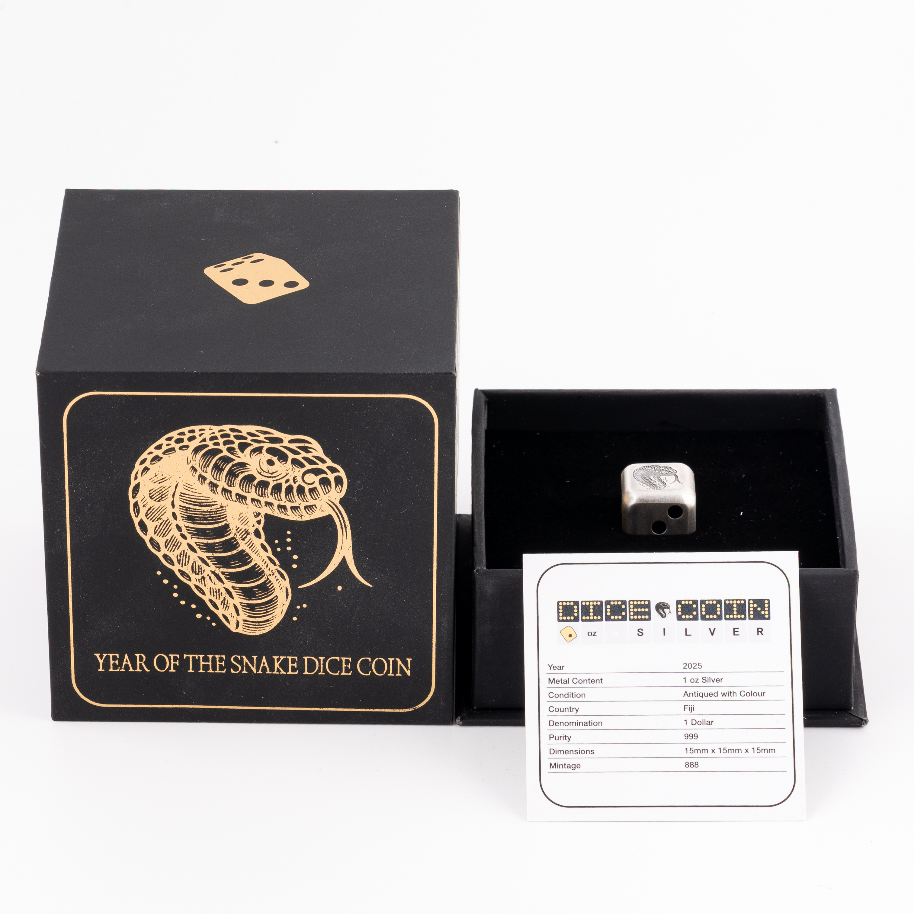 Fiji, Lunar Year of the Snake Dice Coin, One Dollar, 2025, FDC