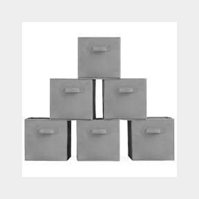 Gogooda Foldable Storage Cubes for Shelf Closet Underbed - Set of 6 - Dark Grey Bar 9901083696849- 51748/10927 ML B1 (S8)