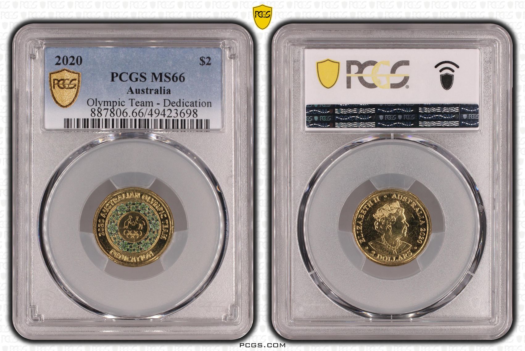Olympic Team - Dedication, Two Dollar, 2020, PCGS MS66
