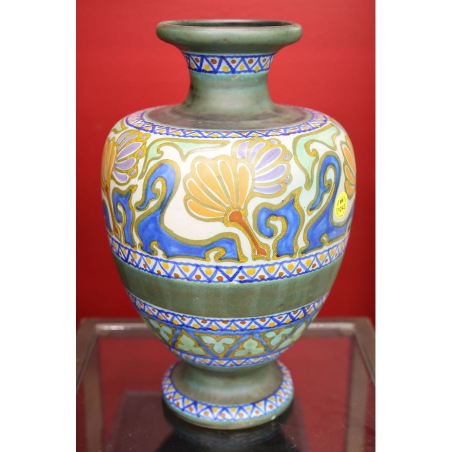 Gouda Holland Art Pottery Vase 12''