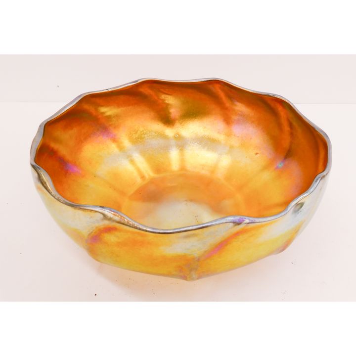 LC Tiffany Favrile Gold Iridescent Bowl- 3x7''