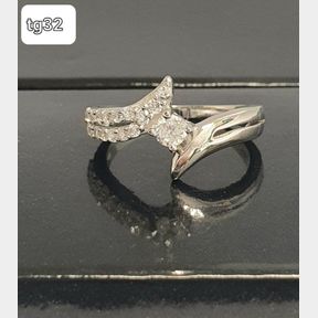 STERLING SILVER RING WITH CUBICSS - TWINSET - SIZE L