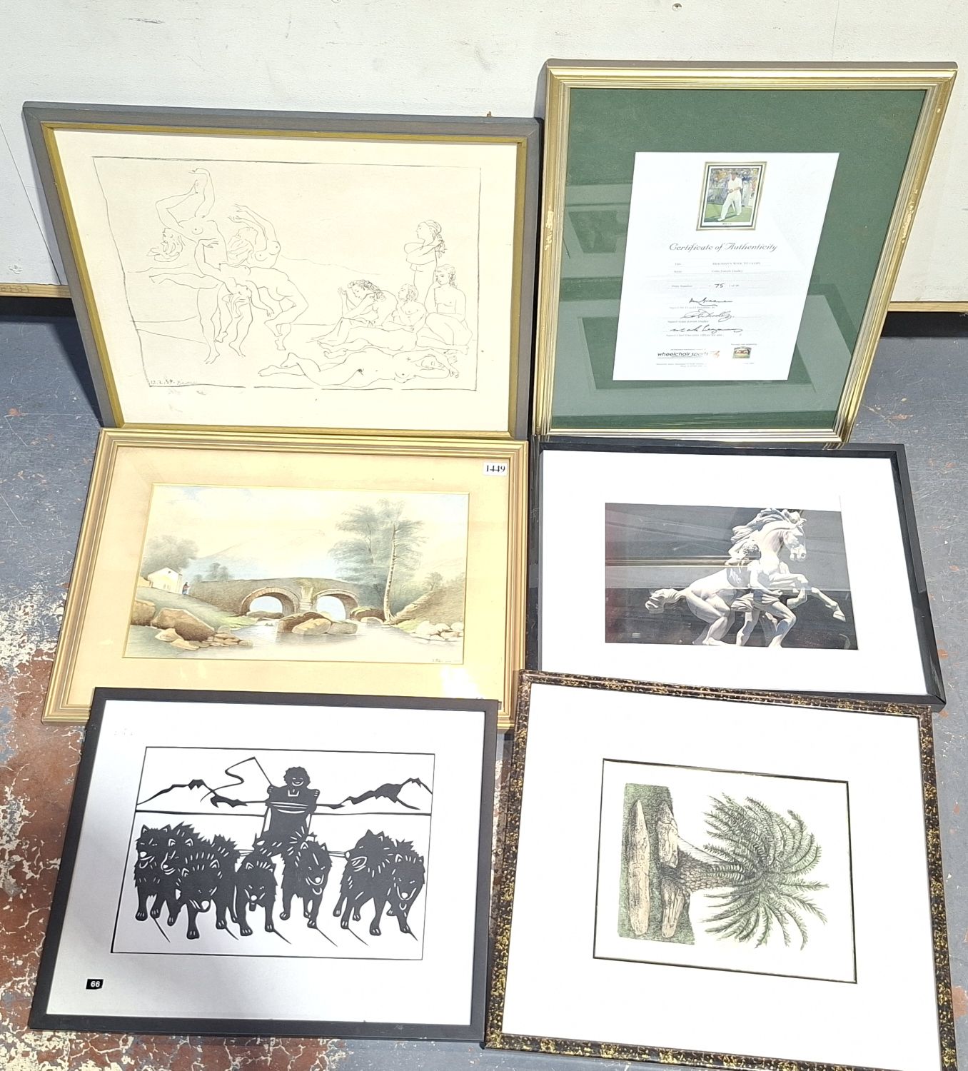 A Group Of 6 Pictures And Prints