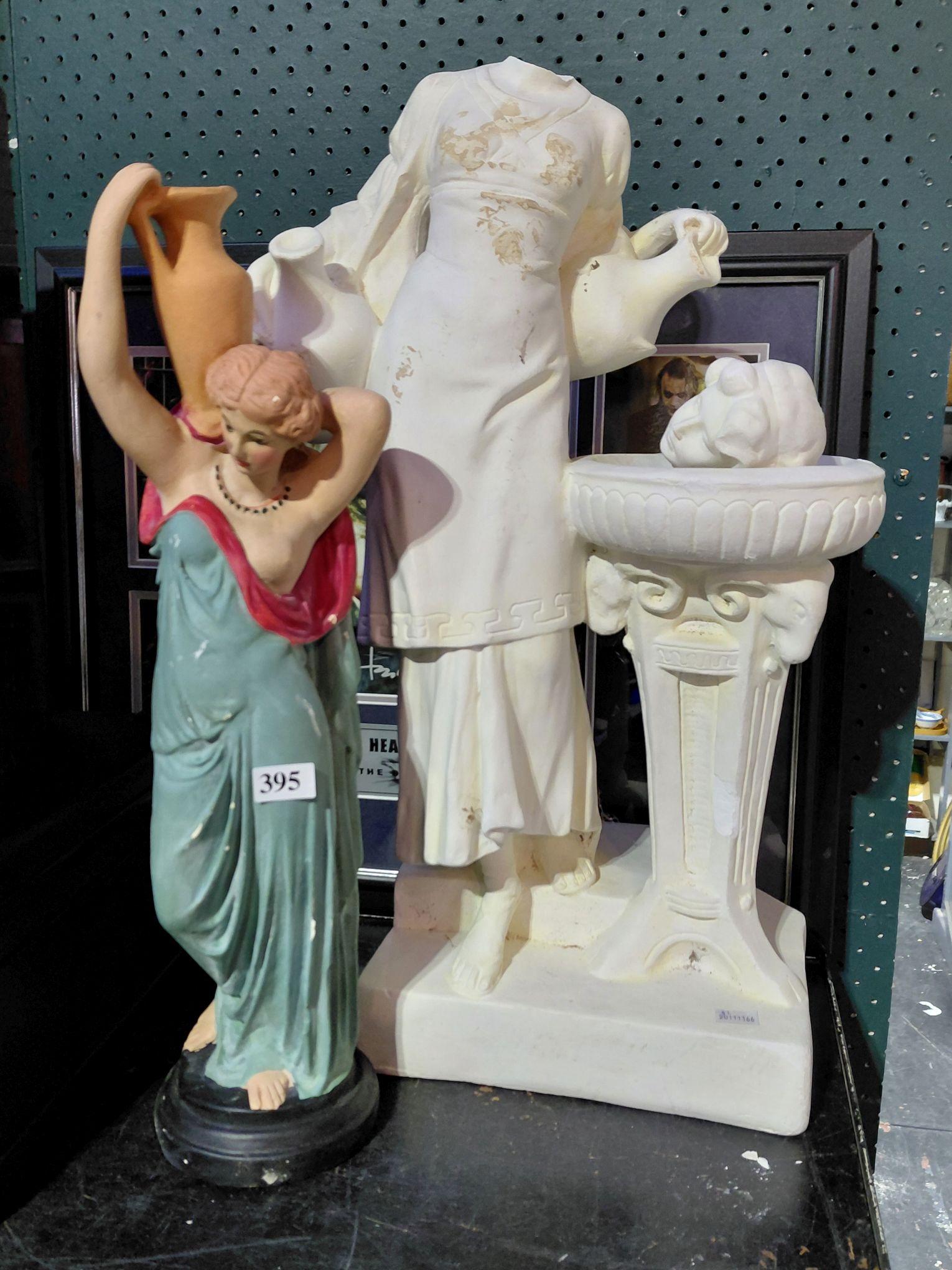 395 · TWO PLASTER FIGURES