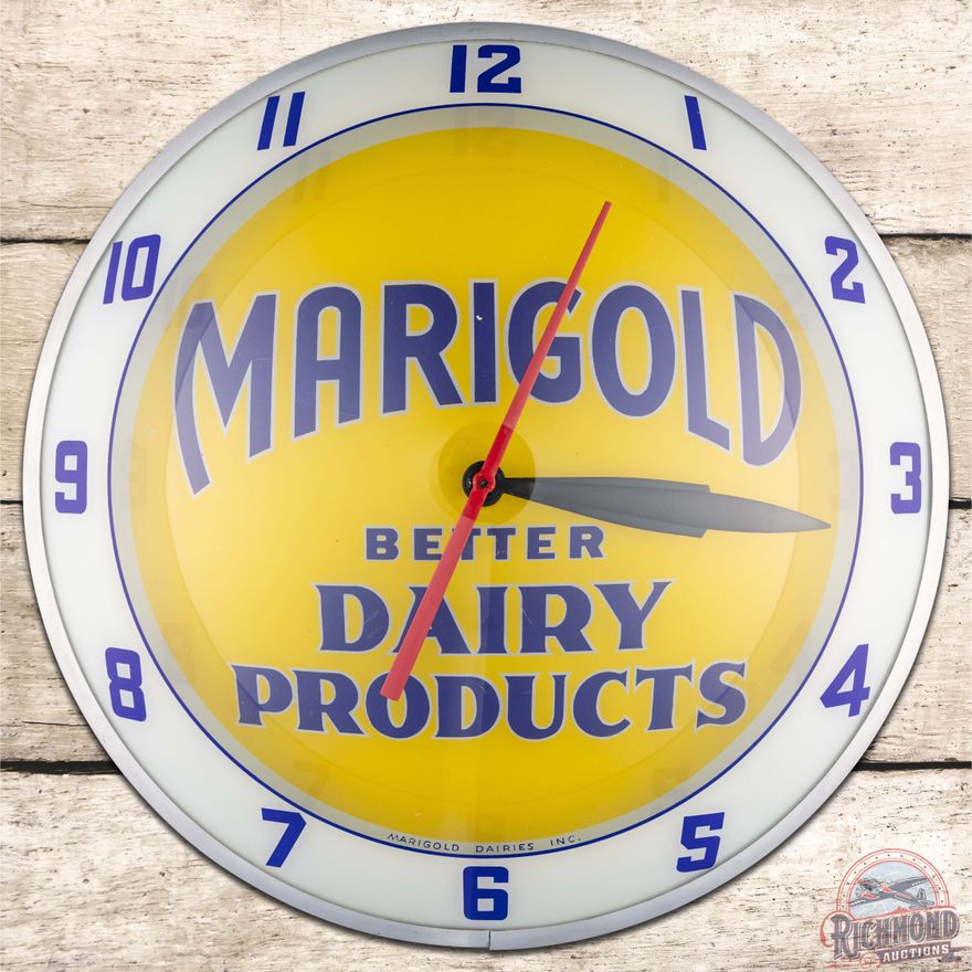 Marigold Better Dairy Products 15" Double Bubble Advertising Clock