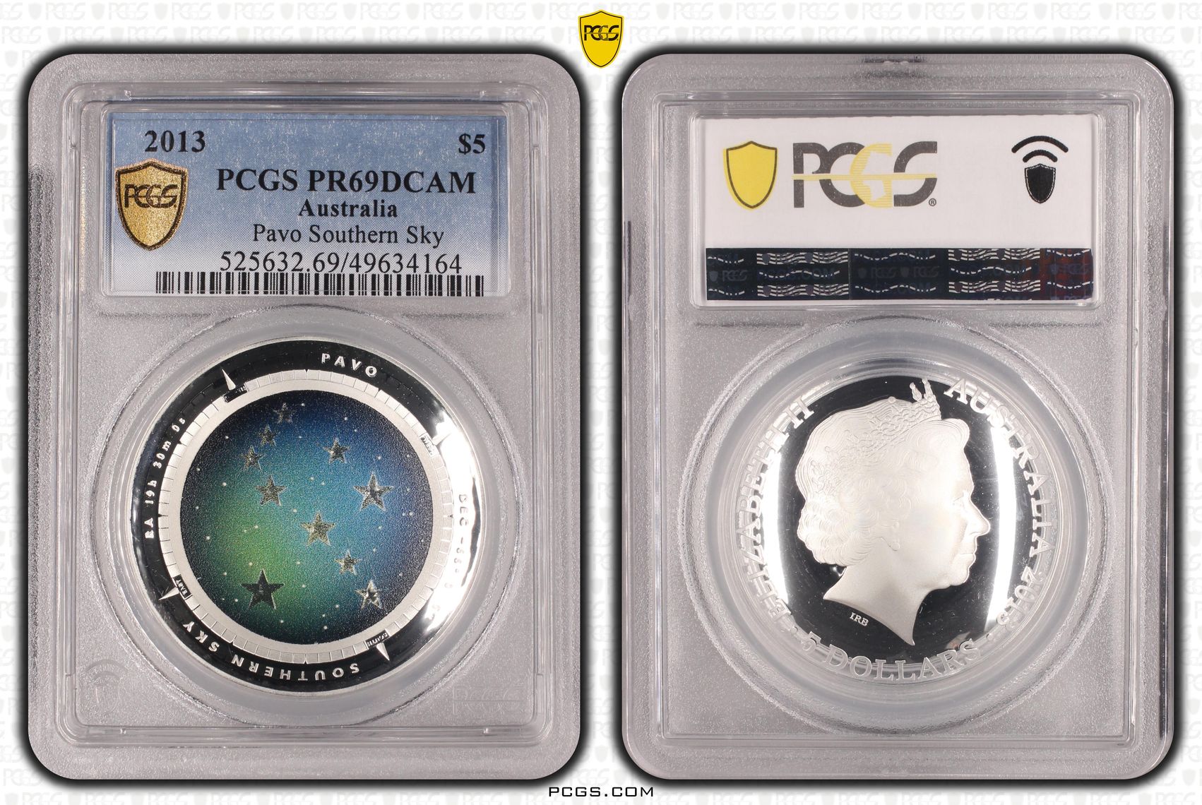 Pavo Southern Sky , Five Dollar, 2013, PCGS PR69DCAM