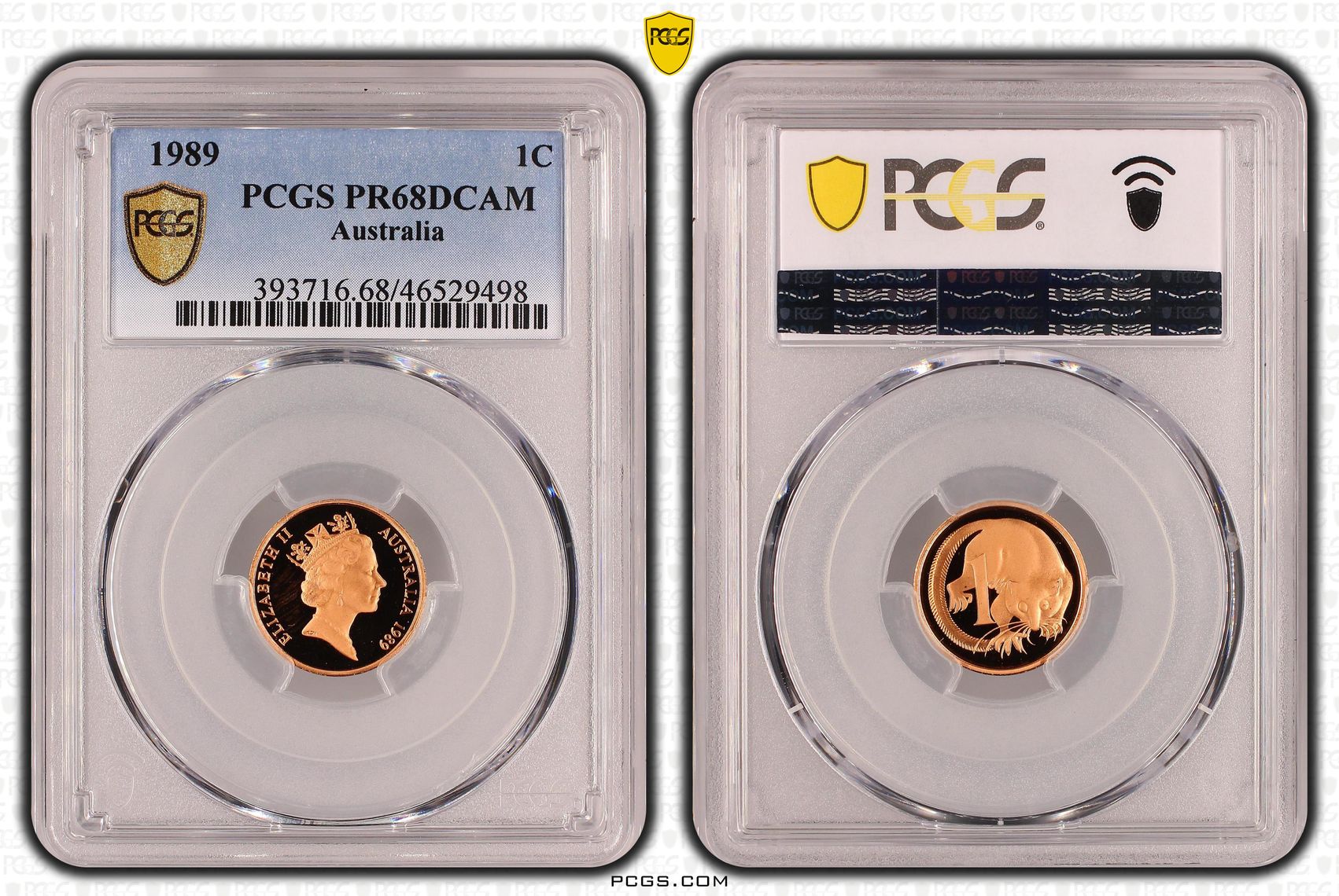 , One Cent, 1989, Pcgs Pr68dcam