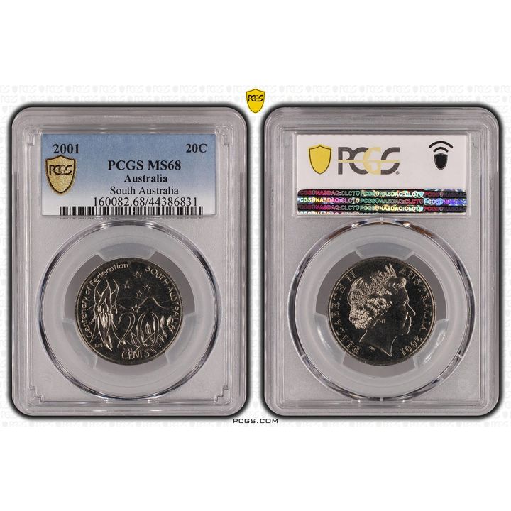 2001 Australia Twenty Cent, 20c South Australia PCGS - MS68 POP 13/0 -831