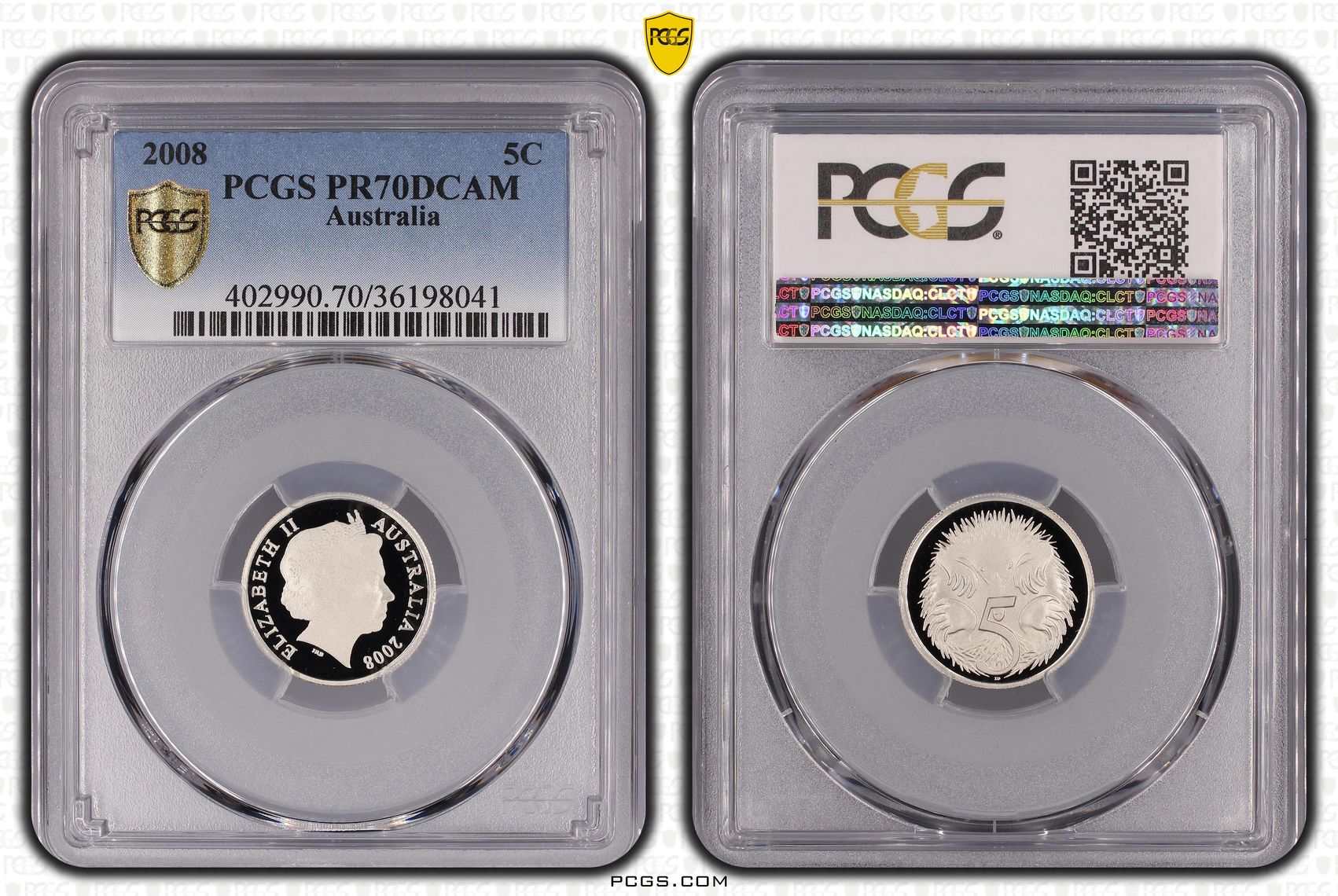 Top pop, Five Cent, 2008, PCGS PR70DCAM