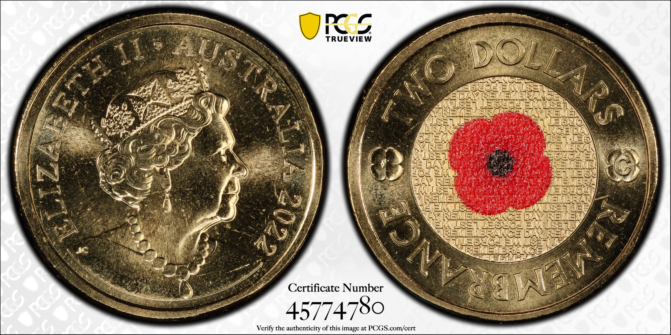 Remembrance Day Colorized , Two Dollar, 2022-C, PCGS MS68
