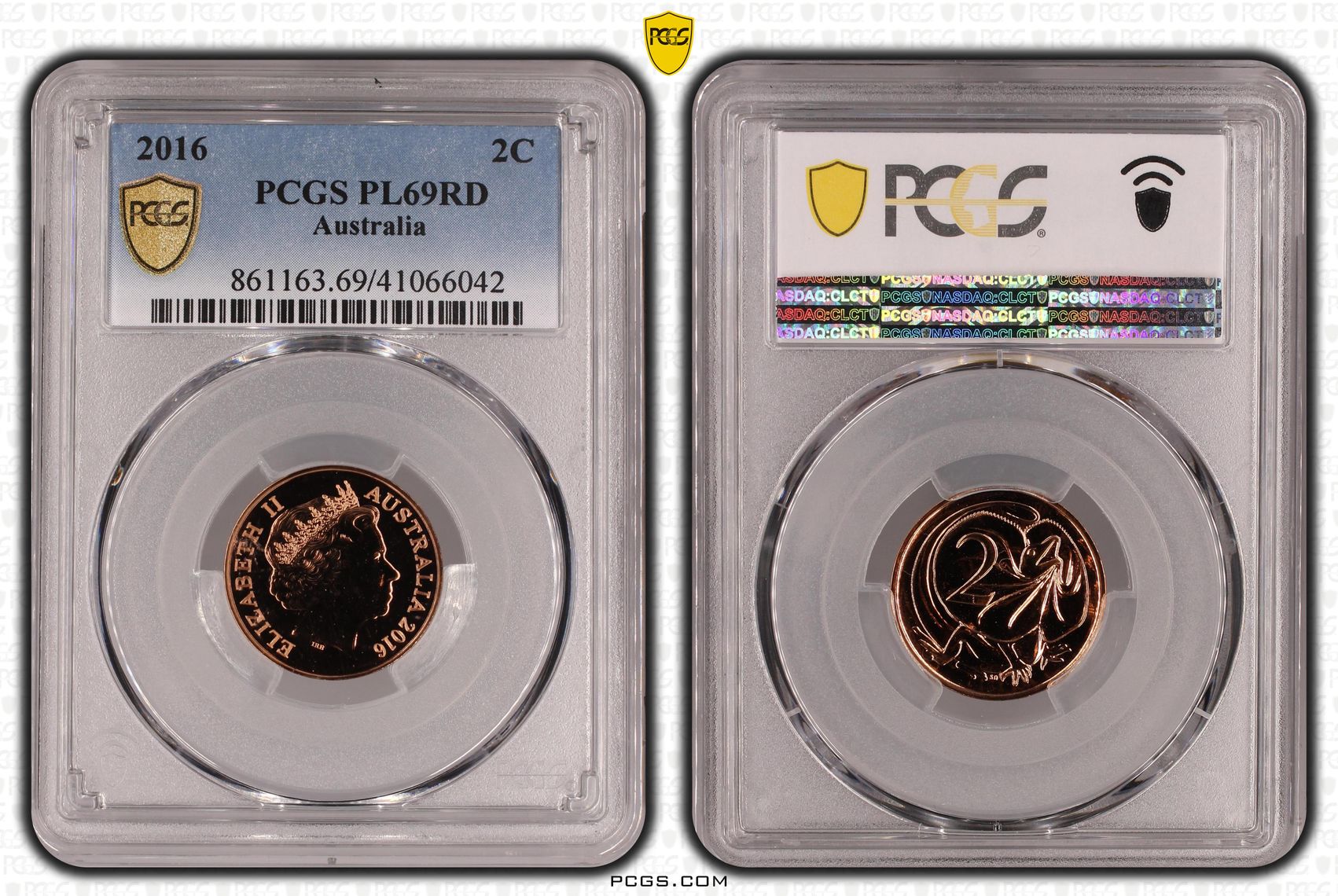 377 · 2016 Australia Two Cent, 2c PCGS - PL69RD POP 1/0 -042