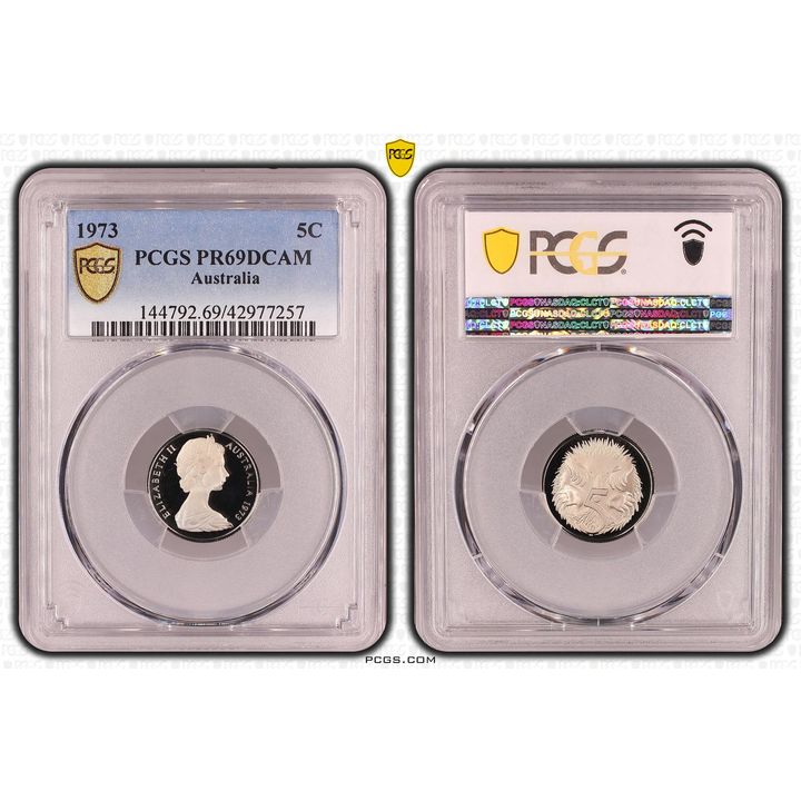 Elizabeth II, Five Cent, PR69DCAM , 1973