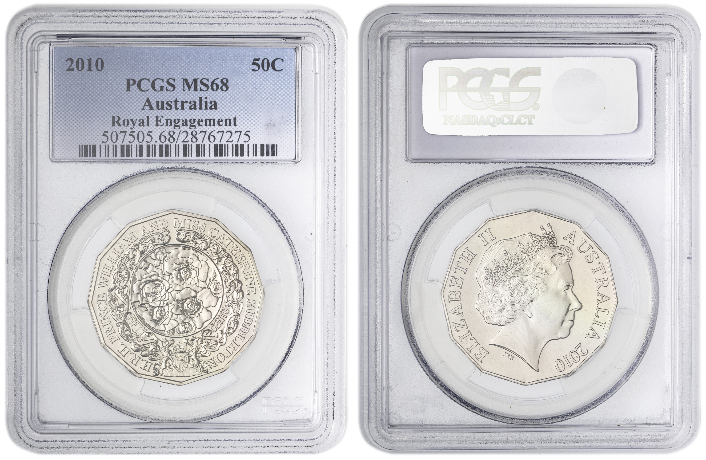 Royal Engagement , Fifty Cent, 2010, PCGS MS68