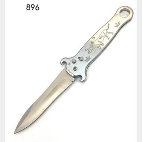 Silver flick knife total length 25.5cm blade 11cm KNIFE - 50660/2872