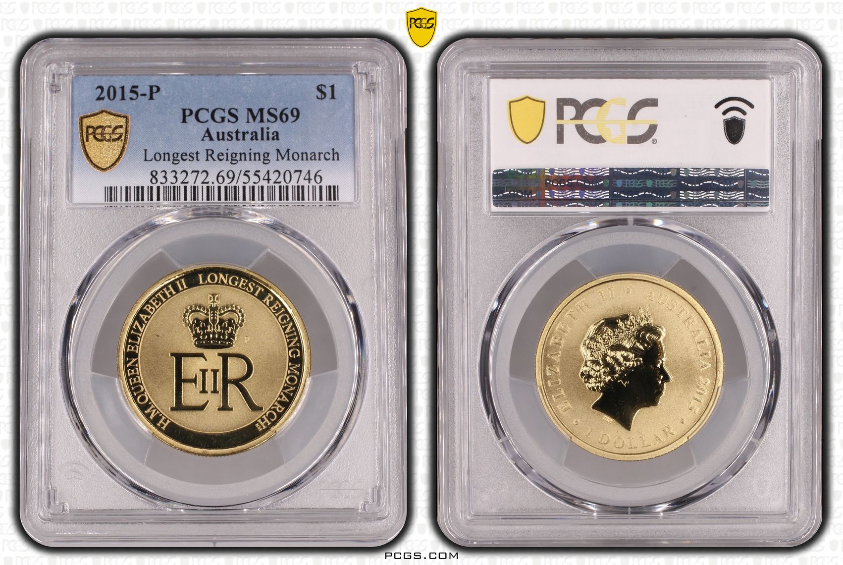 Longest Reigning Monarch, POP 3/0, One Dollar, 2015-P, PCGS MS69