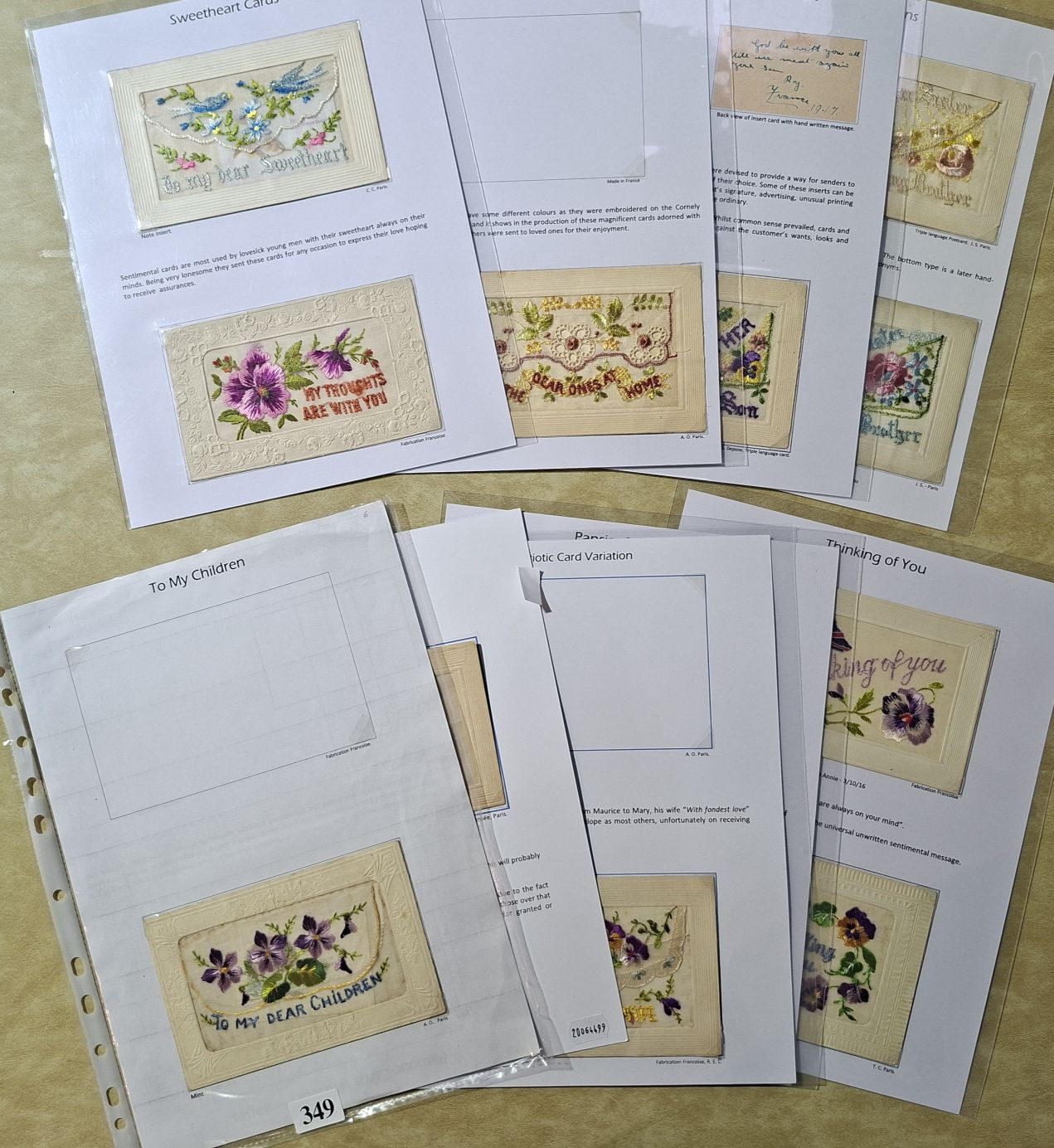 349 · SILK POSTCARDS