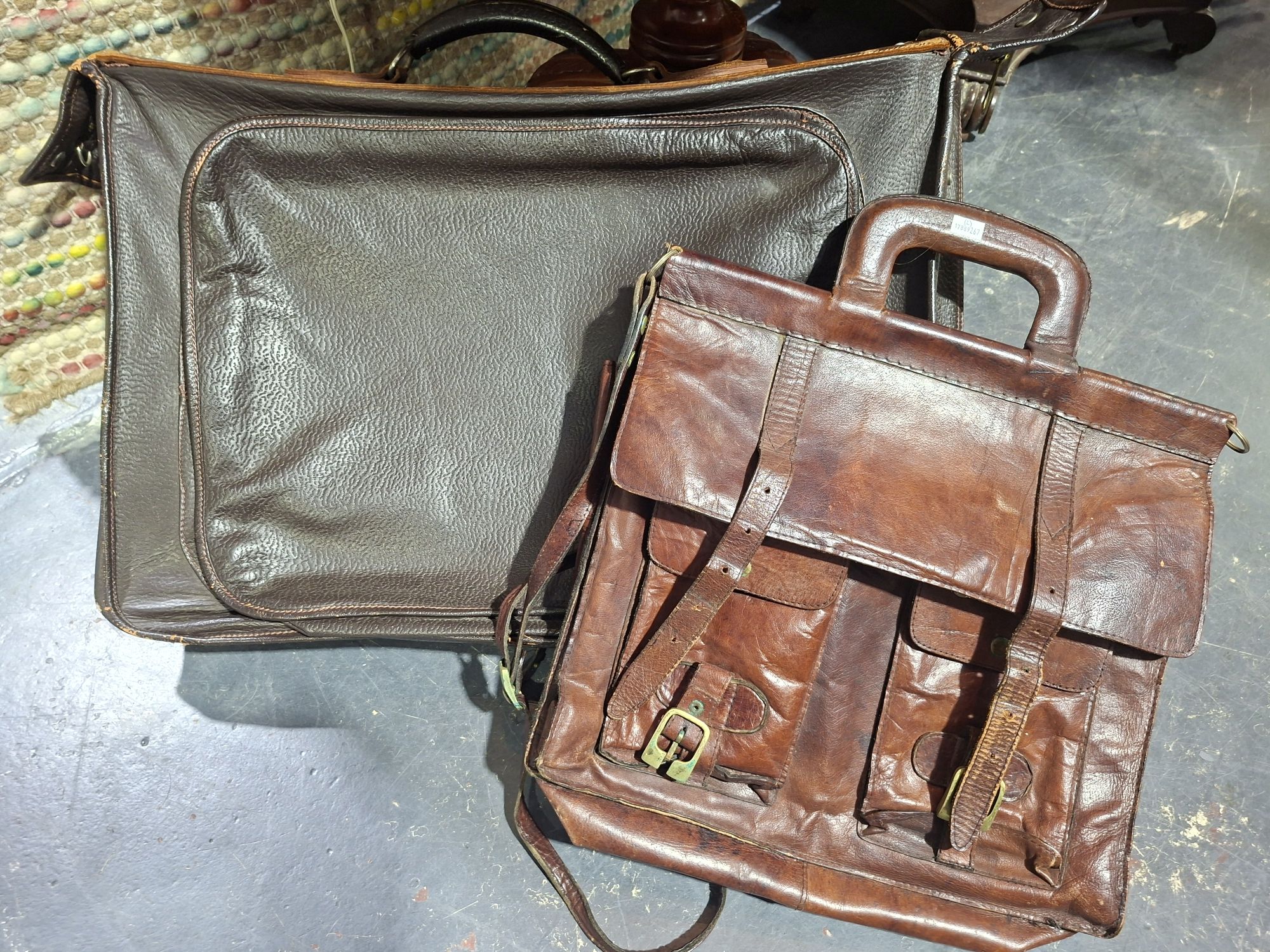 2 Leather Luggage Bags