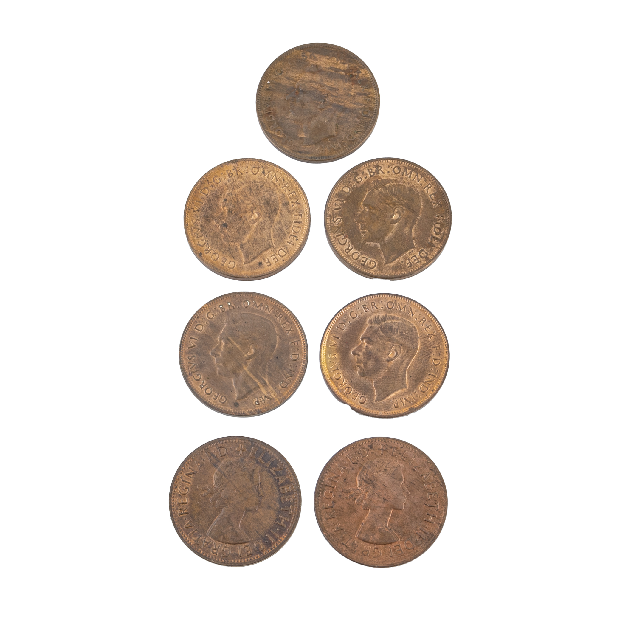 George VI - Elizabeth II, Penny, 1941 - 1958, EF - UNC