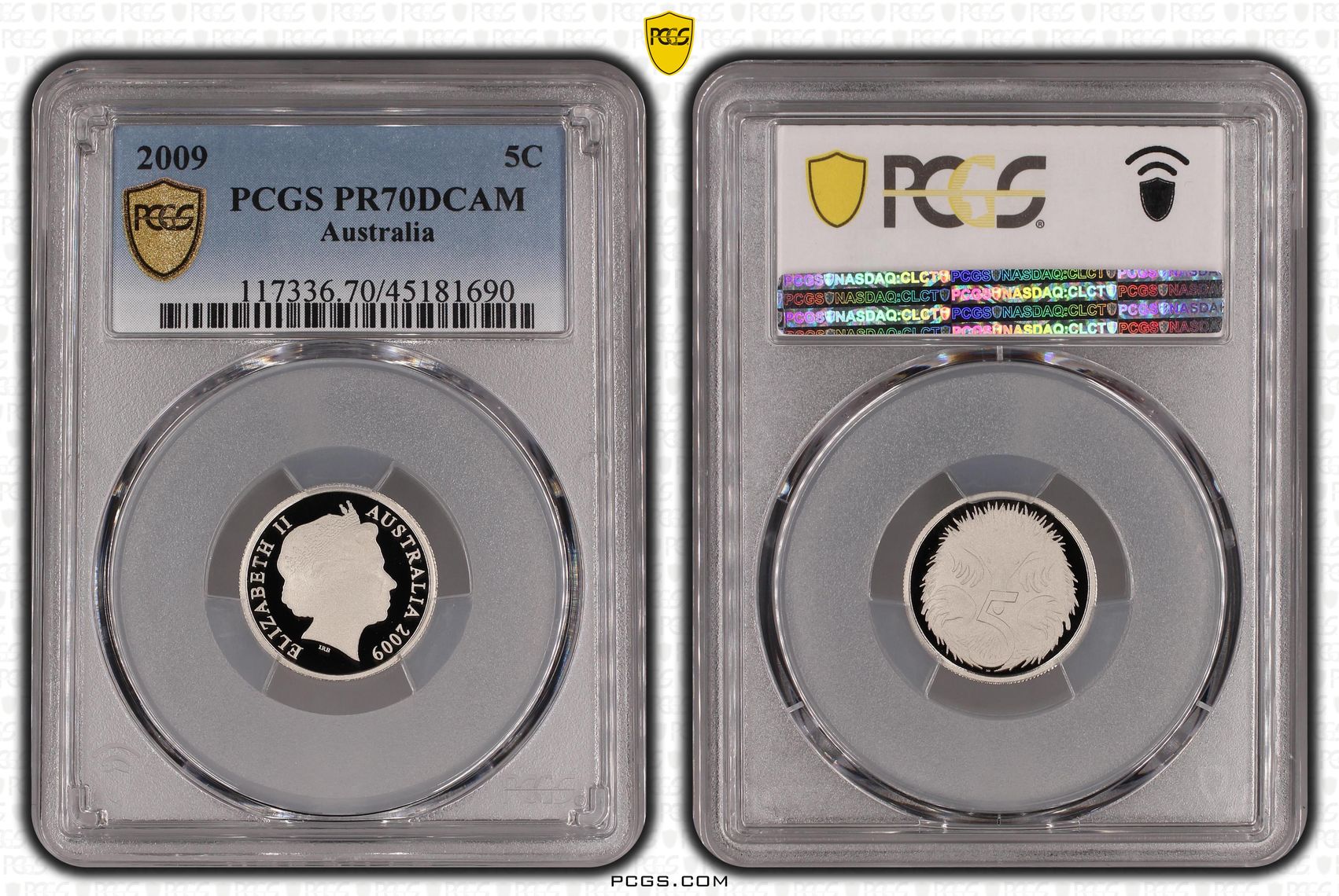 Elizabeth II, Five Cent, 2009, PCGS PR 70DCAM
