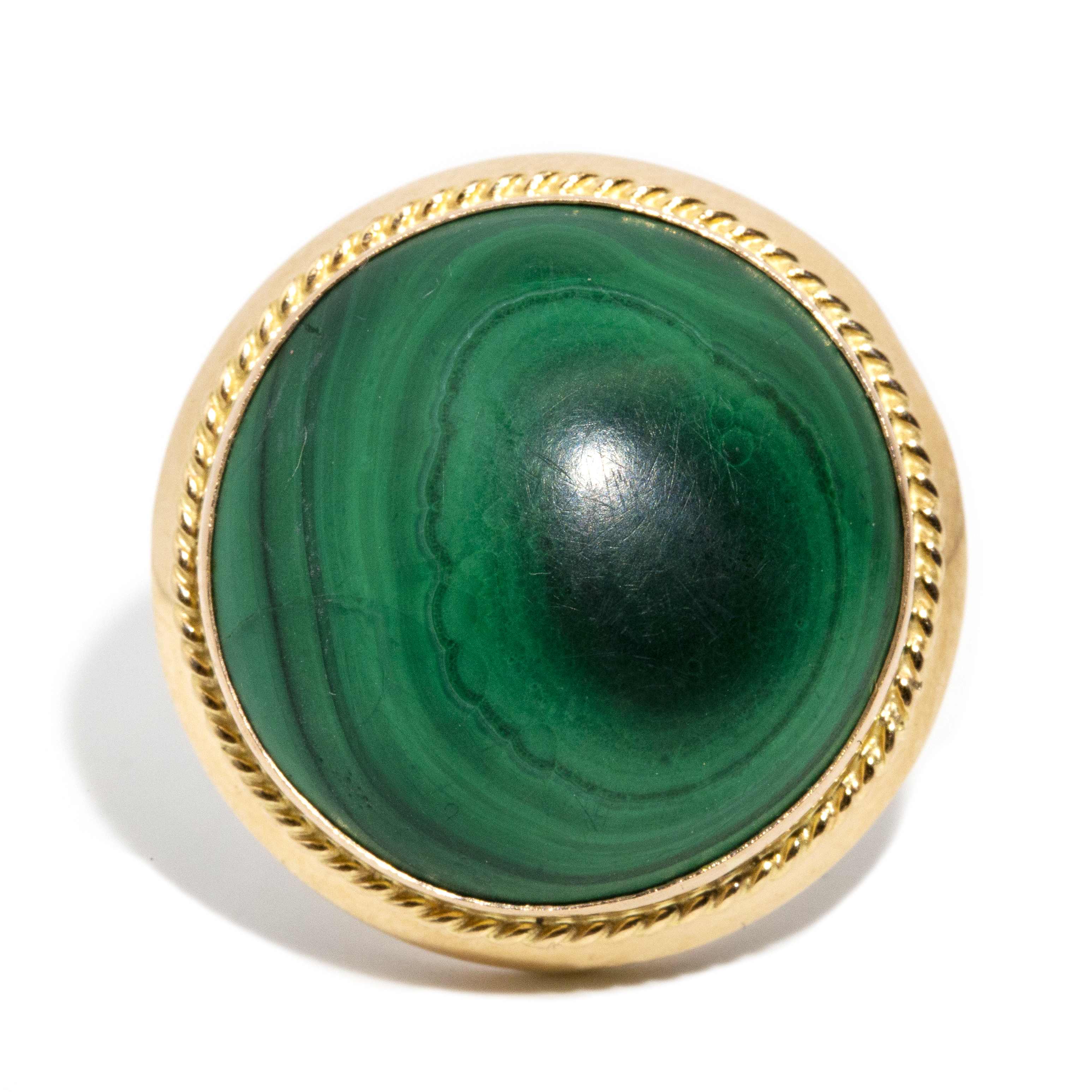 Vintage Malachite 14ct Gold Ring,
