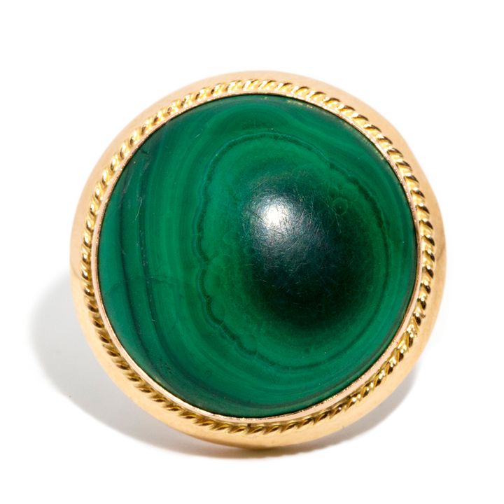 Vintage Malachite 14ct Gold Ring,